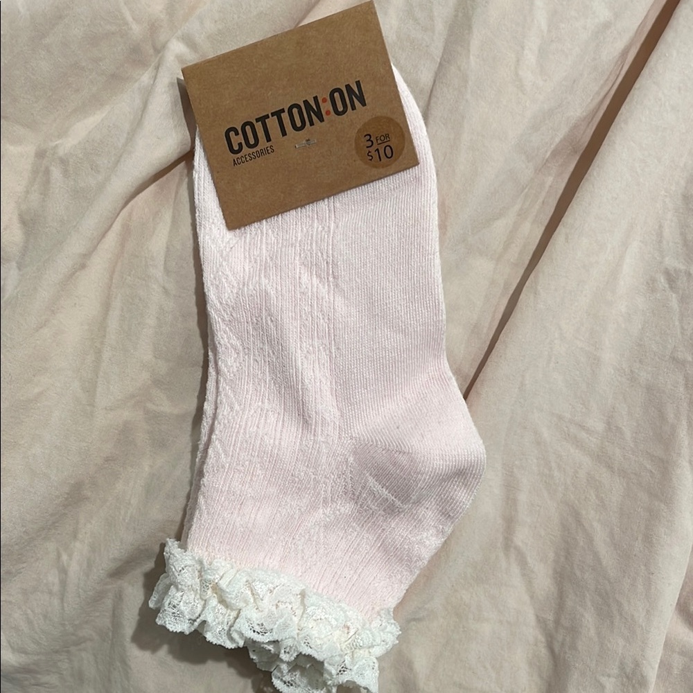 New w/ Tags Cotton On Baby Pink Dressy Socks